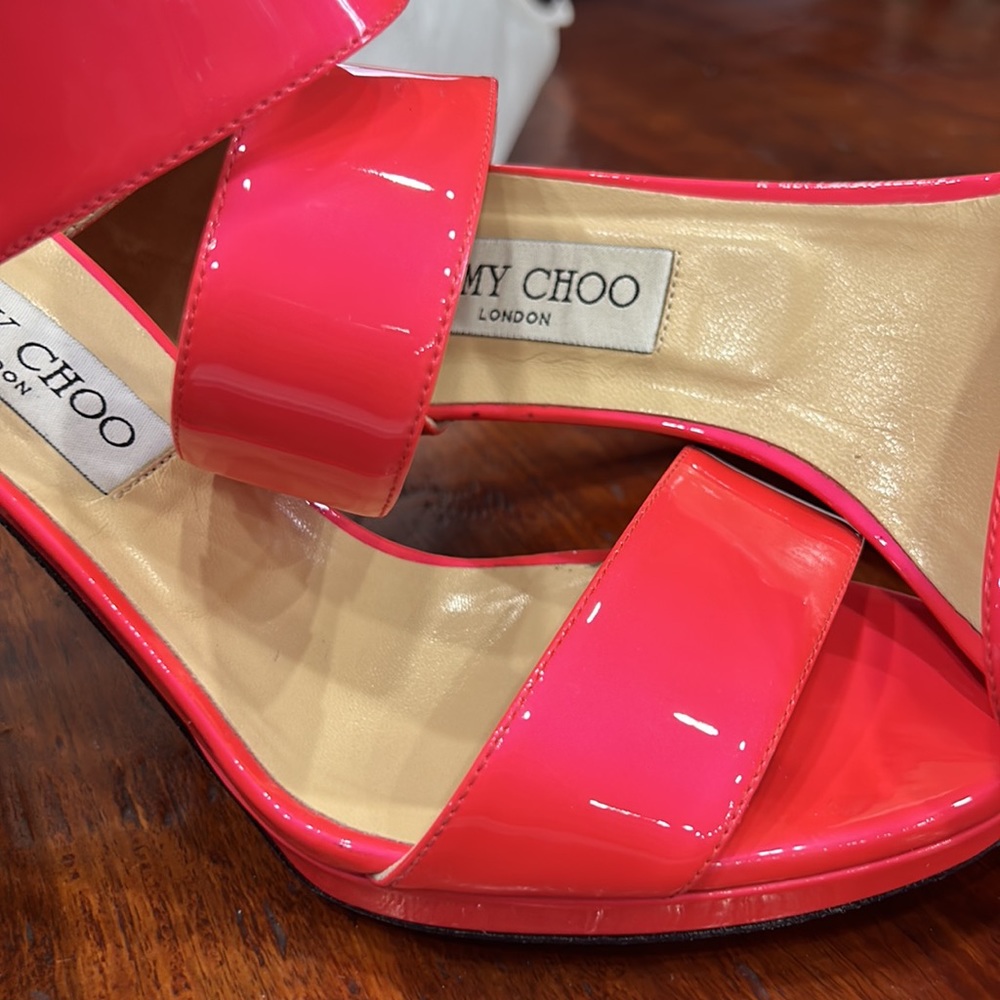 Jimmy Choo patent leather D’Orsay pumps iridescent pink 39.5 - Picture 10 of 10